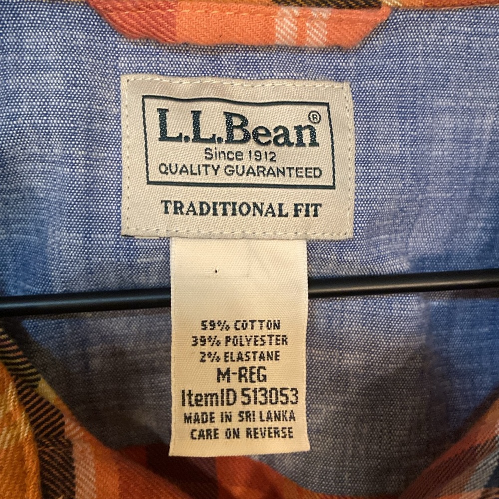 š„ECš„L.L.Bean Cotton Blend Plaid Button Up Flannel Shirt. - Picture 2 of 6